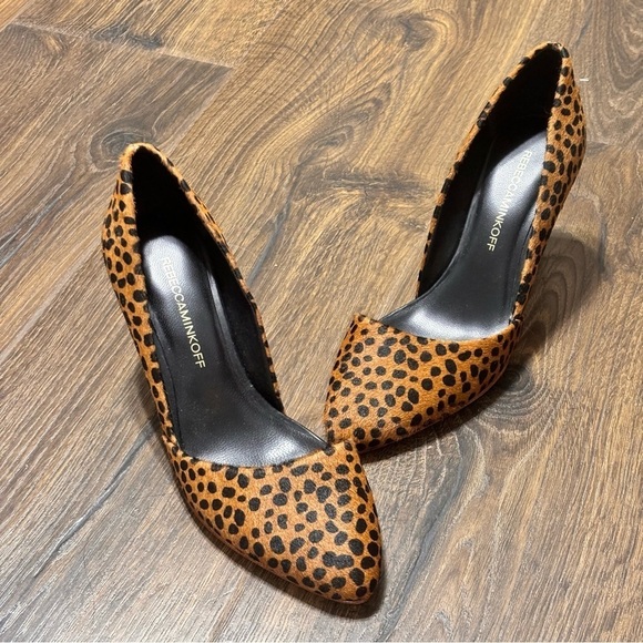 Rebecca Minkoff Cale leopard hairy print heels size 6.5 - Picture 3 of 12